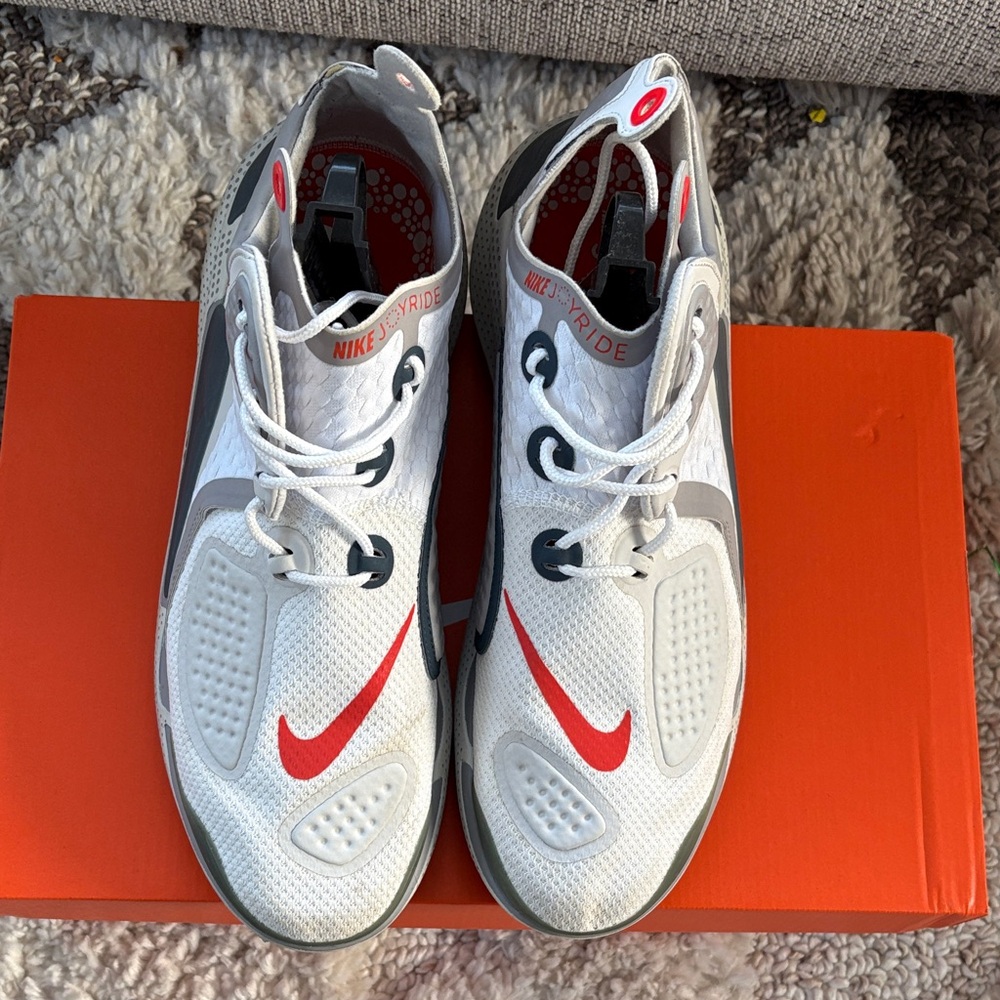 Nike White and Red Athletic Shoes